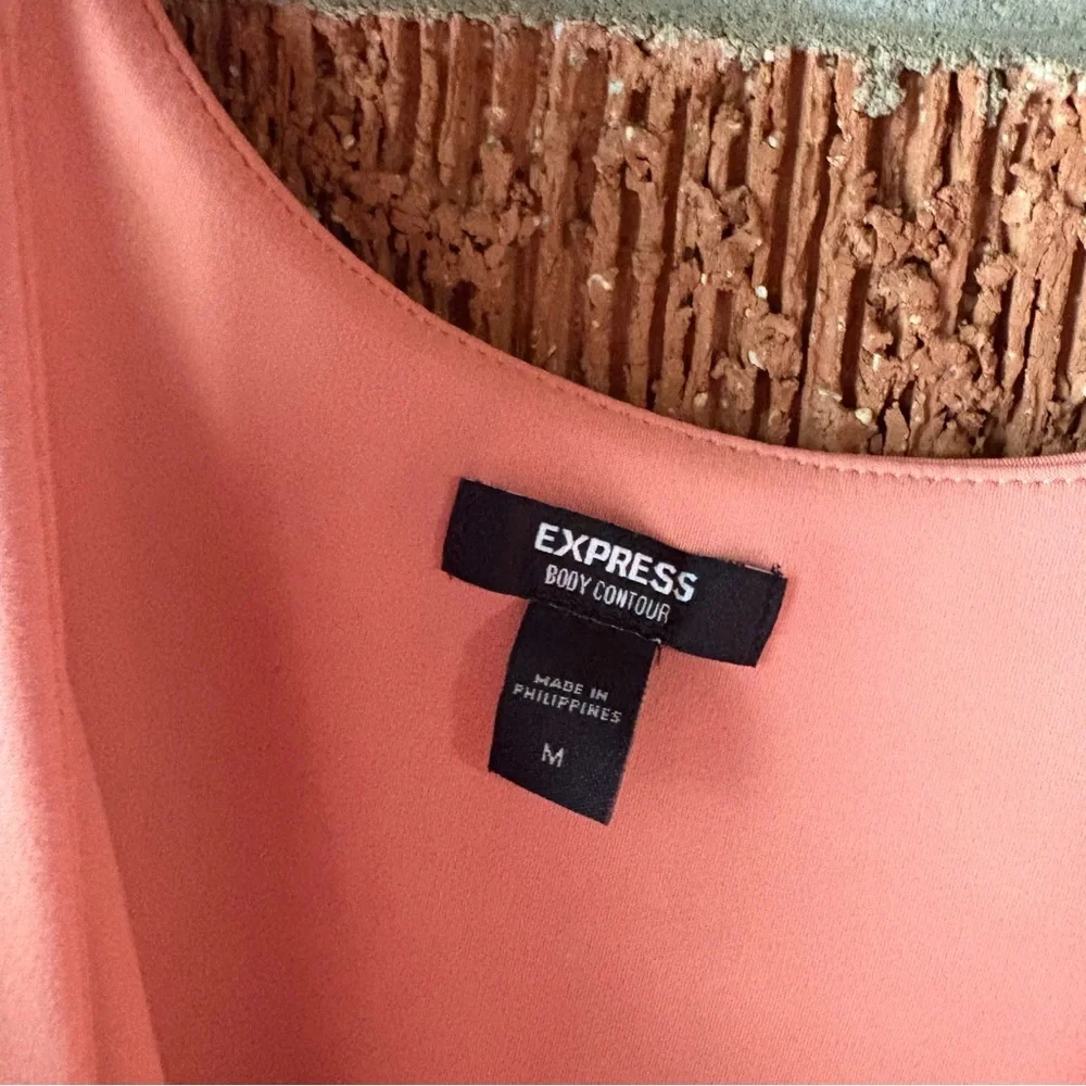 Express Body Contour Peach Bodycon Bodysuit Size Medium - Picture 5 of 7